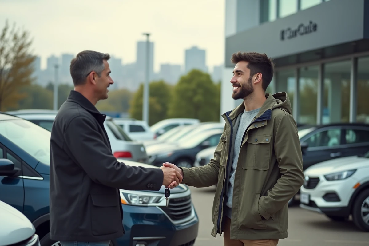 Homme remettant les clés de sa voiture d