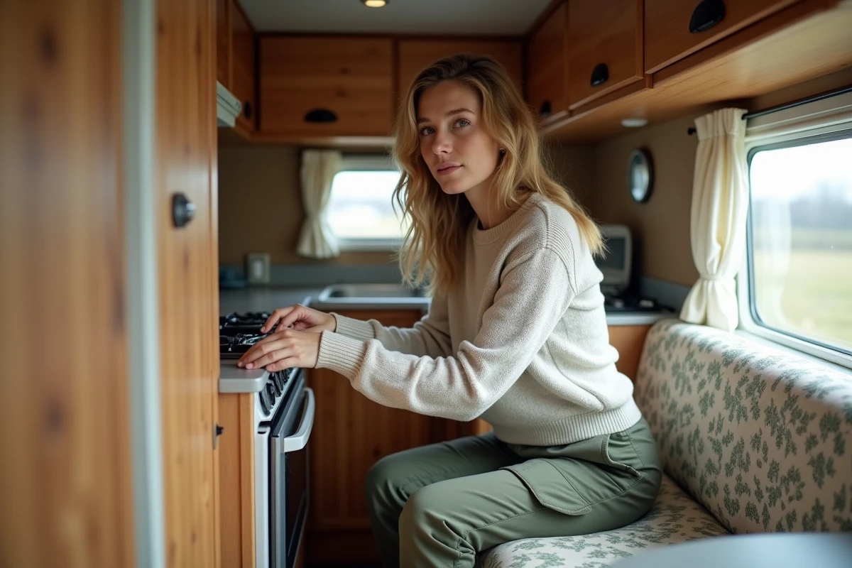 Femme ouvrant un rangement intérieur d